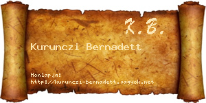 Kurunczi Bernadett névjegykártya