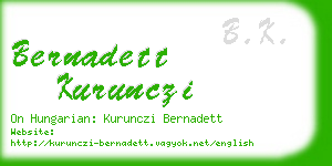 bernadett kurunczi business card